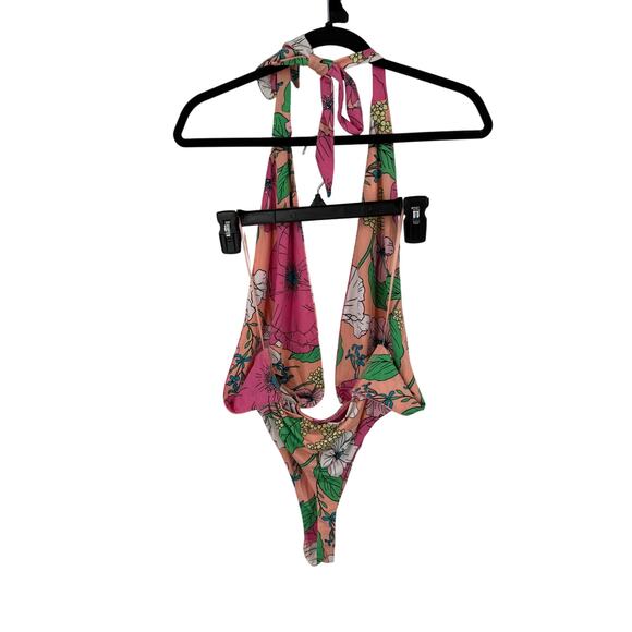 AFRM bodysuit Rosa Wrap Halter floral size Small S - Picture 7 of 7